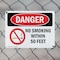 Signmission No Smoking Within 50 Feet Danger Sign, Plastic, 10in W x 7in L, 2PK OS-2PACK-DS-P-710-L-1481 - alternate 5